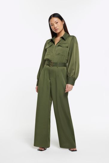 Buy River Island Petite Wide Leg Jumpsuit Next