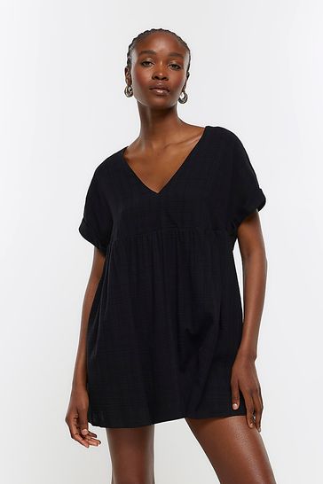 River island best sale black linen dress