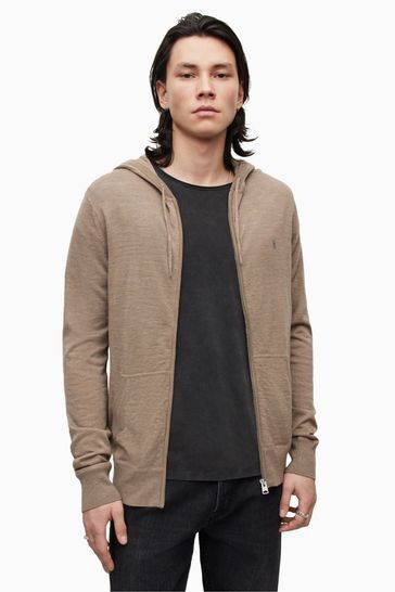 Buy AllSaints Cream Mode Merino Zip Hoodie from Next Luxembourg