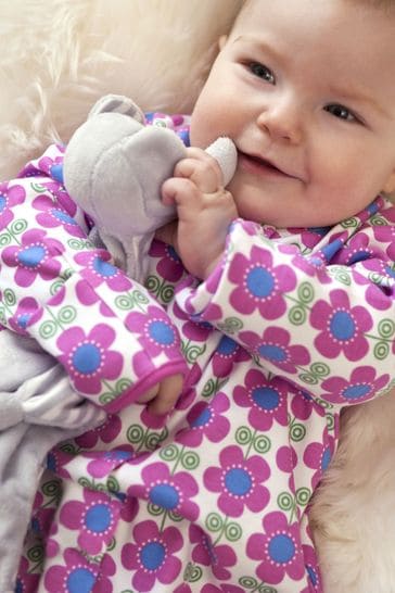JoJo Maman B b Elephant Personalised Elephant Comforter Blue Embroidery