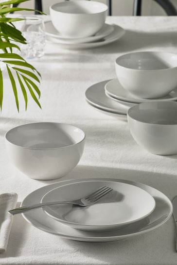 White 12 Piece Nova Small Dinner Set