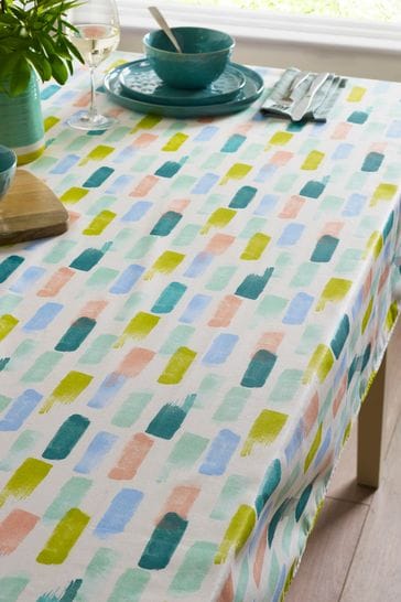 Multi Abstract Stripe Wipe Clean Table Cloth