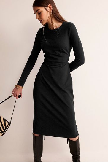 Boden Black Nadia Jersey Midi Dress