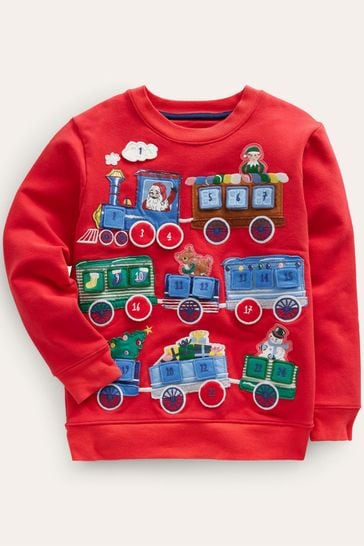 Boden Red Advent Calendar Christmas Sweatshirt