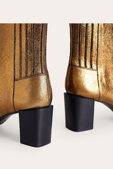 Block heel boots online leather