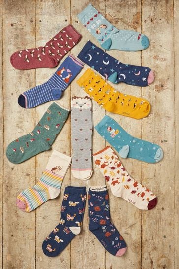 FatFace Red 12 Days Of Socks Gift Set