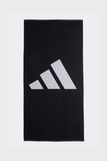 adidas Black Large 3 Bar Towel