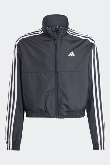 adidas Black Kids Sportswear Train Essentials Full Zip Hooded Jacket