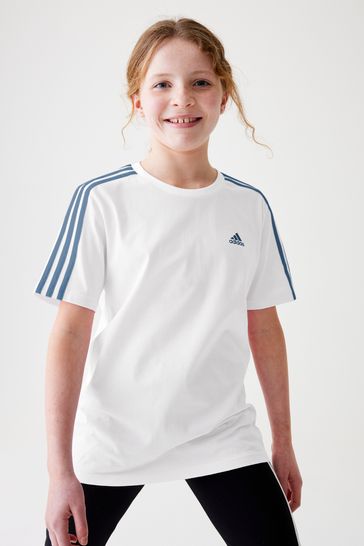 Buy adidas Boyfriend Loose Fit Sportswear Essentials 3 Stripes Cotton T Shirt from Next Bahrain