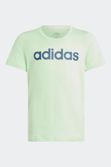 adidas Green Slim Fit Sportswear Essentials Linear Logo Cotton T-Shirt