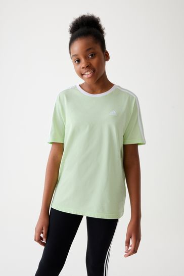 adidas Green Sportswear Essentials 3-Stripes Cotton Loose Fit Boyfriend T-Shirt