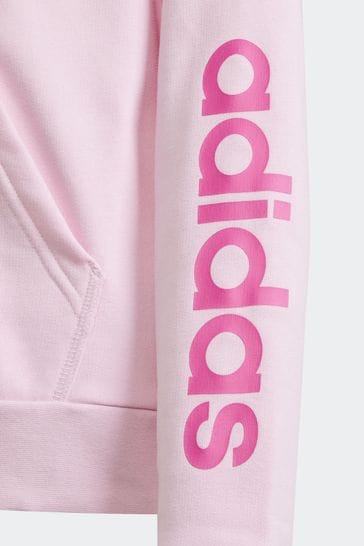 Buy adidas Pink Sportswear Essentials Linear Logo Full Zip Hoodie