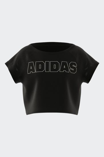 adidas Black Sportswear Aeroready Dance Crop Kids T-Shirt