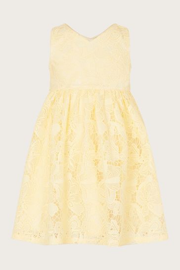Monsoon yellow lace dress on sale