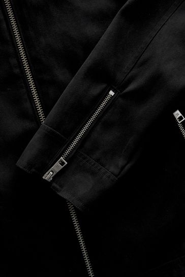 Black Faux Suede Racer Jacket