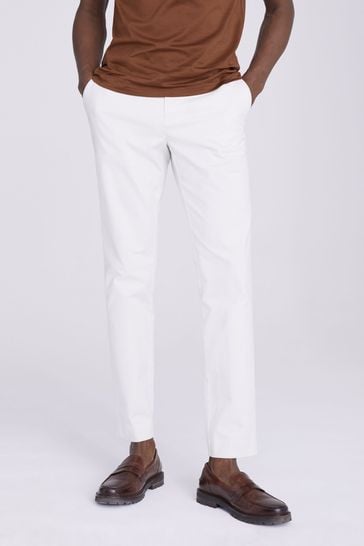 MOSS White Slim Chino Trousers