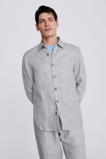 MOSS Grey Linen Overshirt