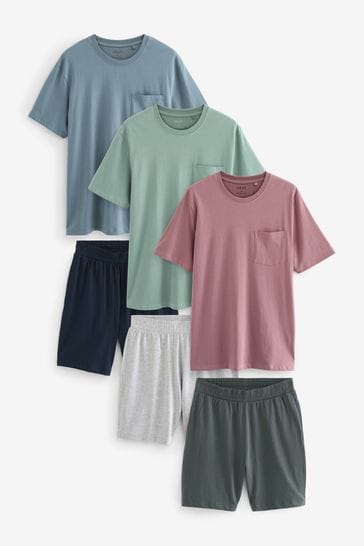 Pink/Green/Blue Pyjama Sets 3 Pack