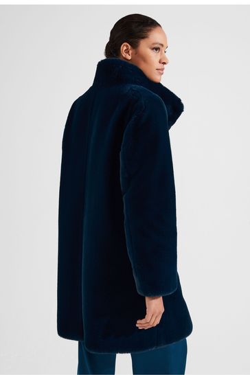 Hobbs blue fur coat hotsell