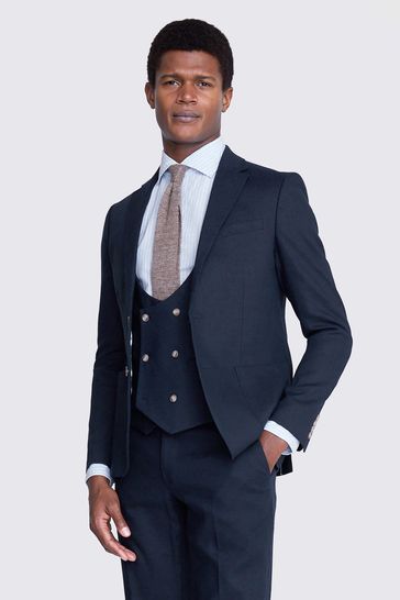 Dark blue linen jacket shop