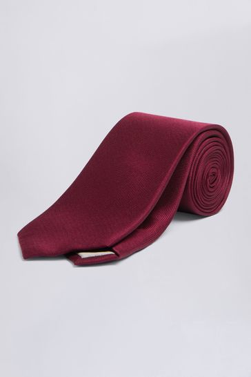 MOSS Dark Red Oxford Silk Tie