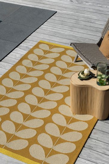Orla Kiely Yellow Solid Stem Outdoor Rug
