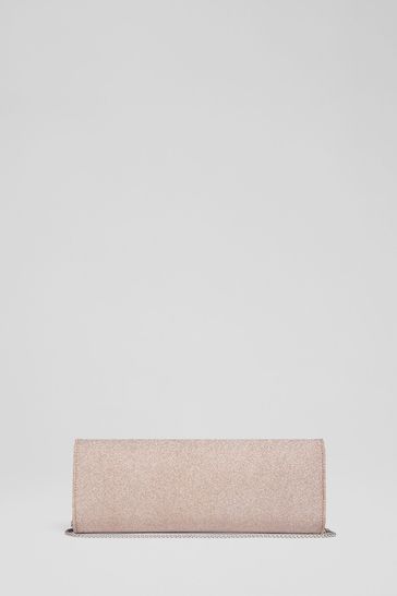 Pink shimmer hot sale clutch bag