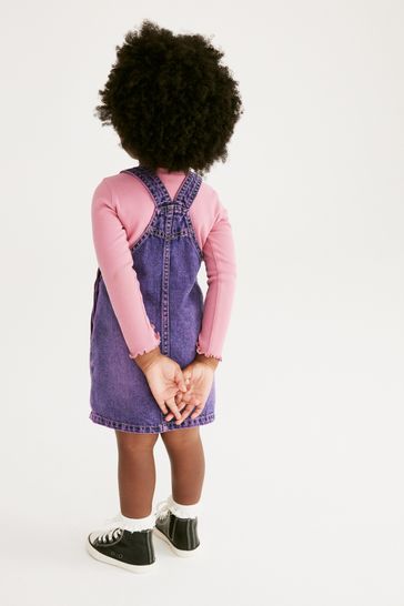 Laura ashley denim pinafore new arrivals dress
