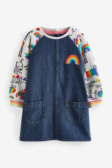 Rainbow denim dress outlet