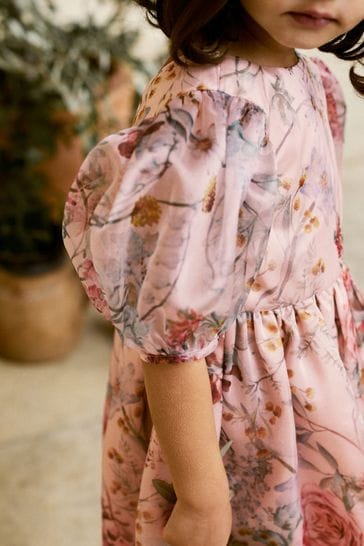 Pink floral baby dress store