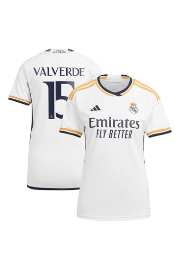 adidas White Real Madrid Home Shirt 2023-24 Womens