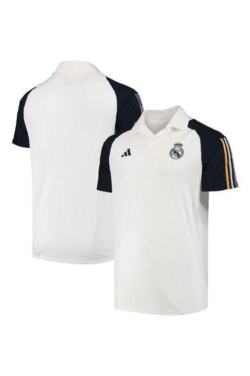 adidas White Real Madrid Training Polo Shirt