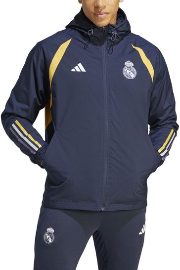 Real madrid blue jacket hot sale
