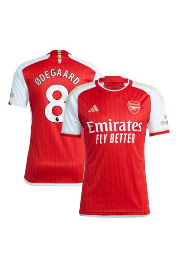 adidas Red Odegaard - 8 Arsenal FC Stadium 23/24 Home Football Shirt