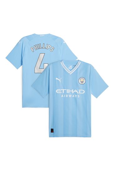 Puma Light Blue Manchester City Home Authentic Shirt 2023-24
