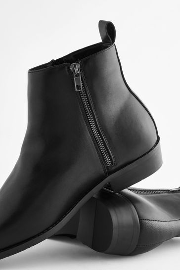 Black zip chelsea best sale boots
