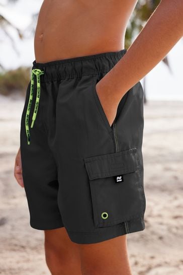 Black Cargo Swim Shorts (1.5-16yrs)