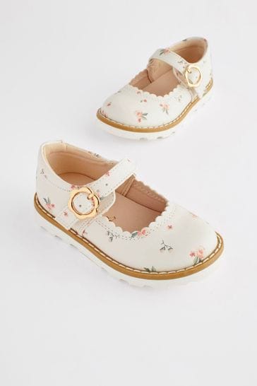 White Floral Mary Jane Shoes