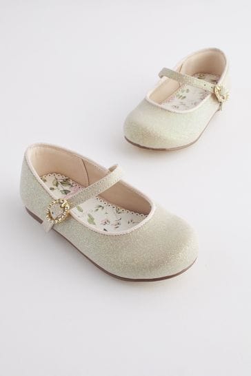 Ivory Gold Bridesmaid Occasion Mary Jane Shoes