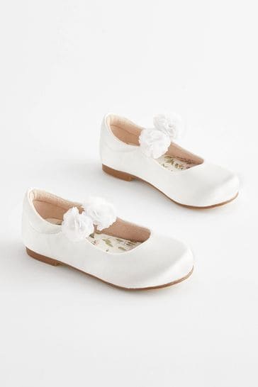 White Corsage Occasion Shoes
