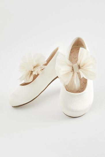 Ivory Standard Fit (F) Mary Jane Bow Occasion Shoes
