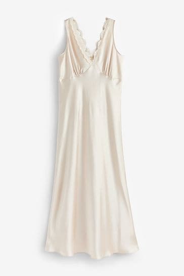 Maternity silk top slip dress