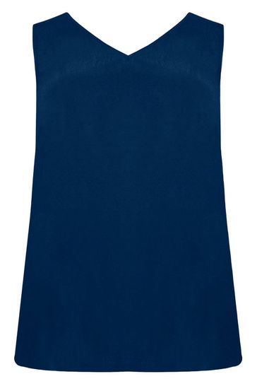 Blue shop vest top