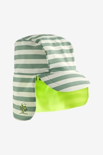 Mint Green Stripe Legionnaire Swim Hat (3mths-10yrs)