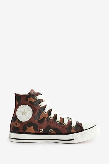 Converse Brown Chuck Taylor All Star High Top Leopard Animal Print Trainers