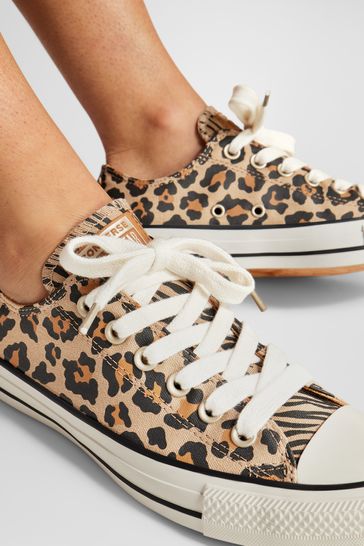 Buy Converse Black Chuck Taylor All Star Ox Leopard Animal Print Low Top Trainers from Next Saudi Arabia