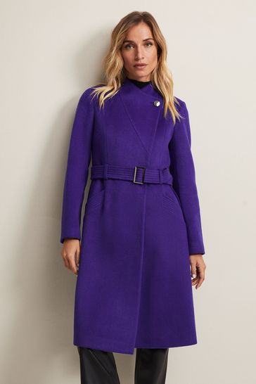 Buy Phase Eight Purple Susanna Wool Coat from Next Ireland
