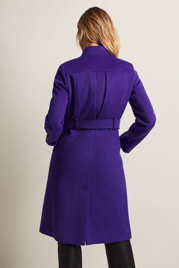 Barbour wool hot sale coat purple