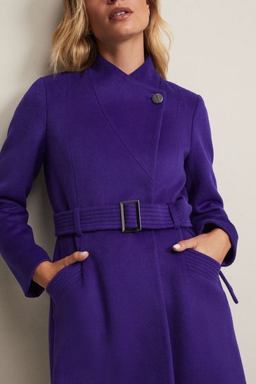 Phase Eight Purple Susanna Wool Coat