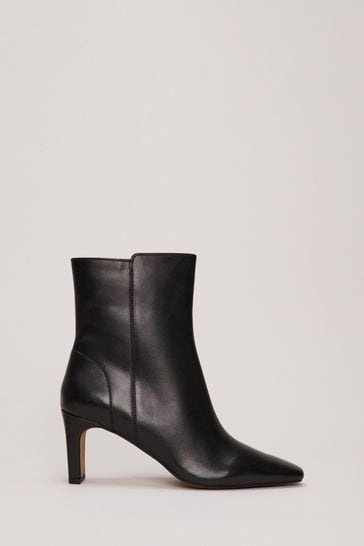 Phase Eight Leather Black Ankle Boots